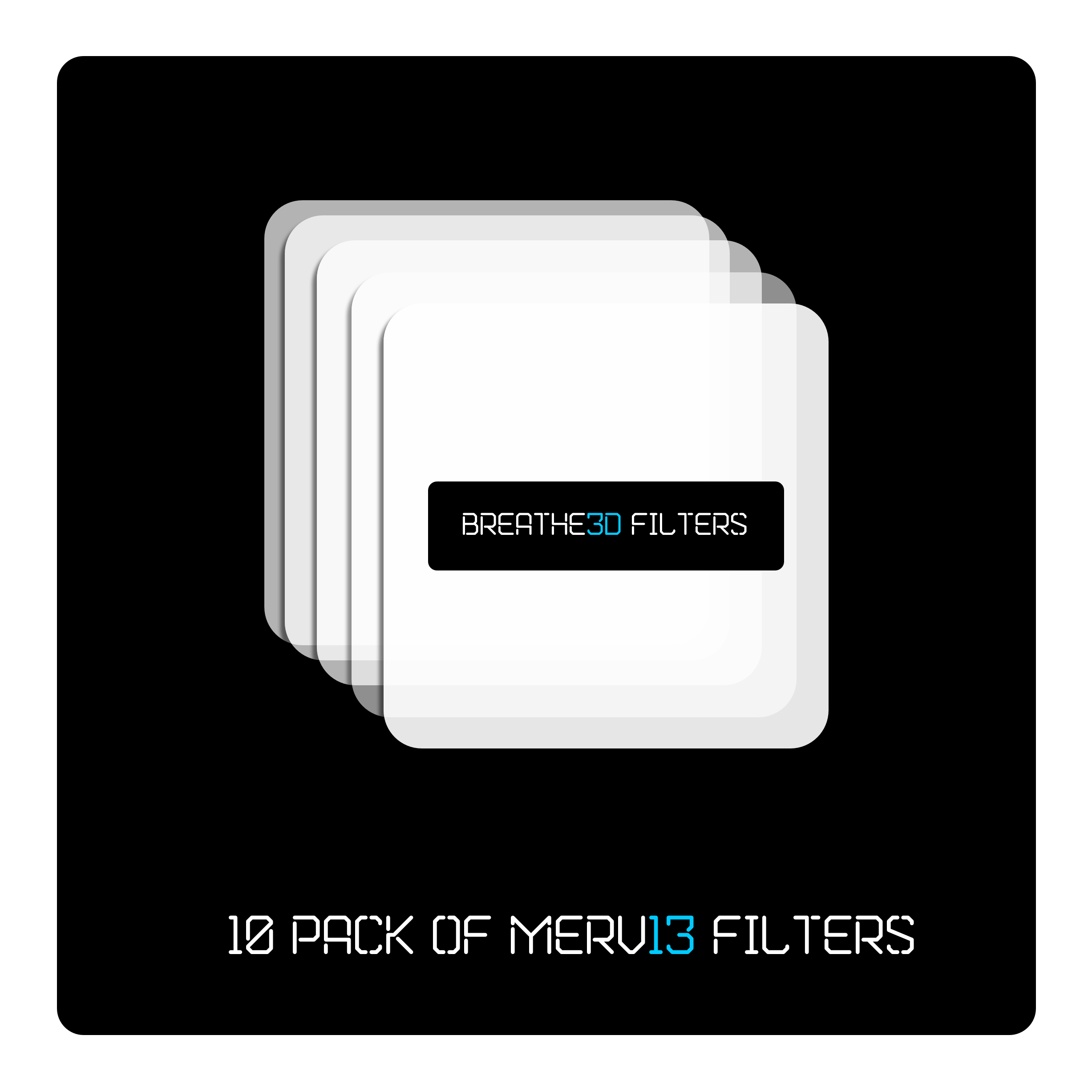Breathe3D Replacement Filter: AIRx Health MERV13 Filter - 10 Pack