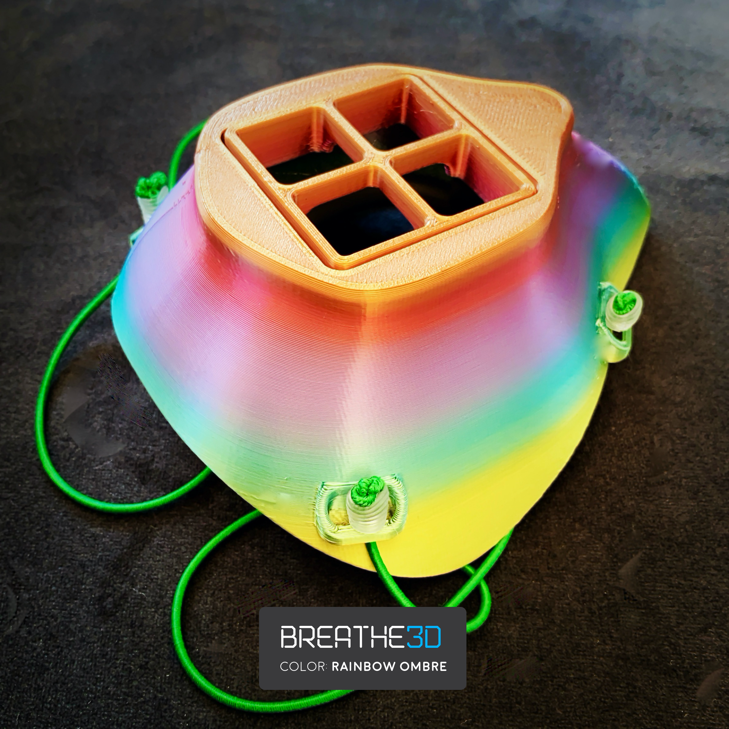 Breathe3D Mask: Rainbow Ombre